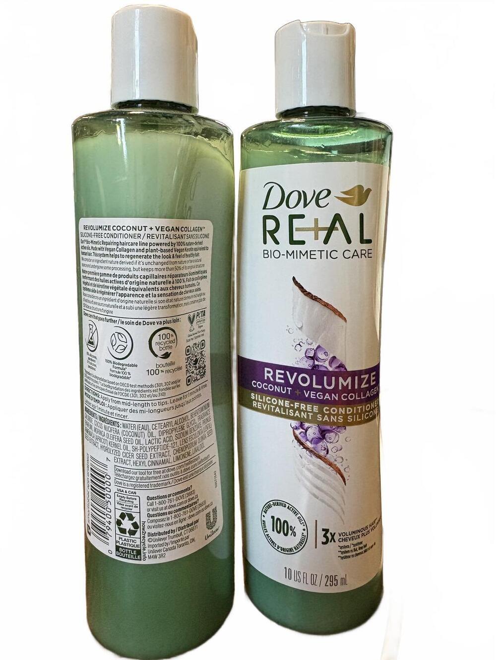 2x Dove RE+AL Bio-Mimetic Care Revolumize Conditioner 10 oz NEW